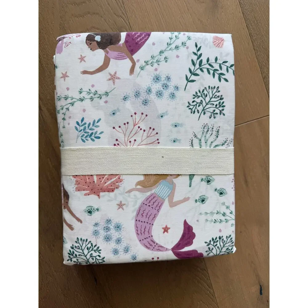 New West Elm Kids 100% Cotton Queen Sheet Set Mermaids